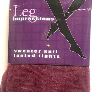 Leg Impression Sweater Knit Footed Women Tights Queen Size